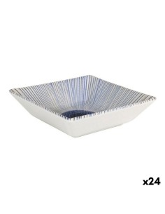 Tigela Bidasoa Fosil Branco Cerâmica 21,5 x 21,5 x 4,3 cm (8 Unidades) | Tienda24 Tienda24.eu