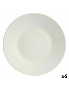 Plato Llano Rayas Porcelana Negro Blanco 24 x 2,8 x 24 cm | Tienda24 Tienda24.eu