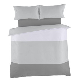 Set di copripiumino Alexandra House Living Bianco Grigio Osimano 4 Pezzi di Alexandra House Living, Piumini e copripiumini - ...