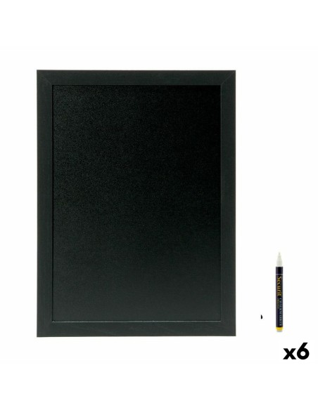 Board Securit Woody Teak Wall Black 80 x 60 cm | Tienda24 Tienda24.eu