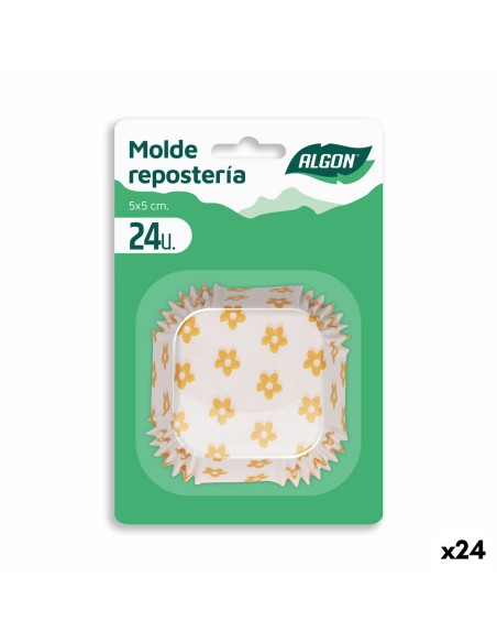 Moldes para Magdalenas Algon Flor Amarilla Desechables (24 Unidades) | Tienda24 Tienda24.eu