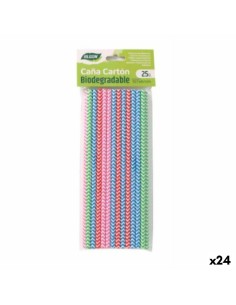 Straws Algon Cardboard White 25 Pieces 24 Units | Tienda24 Tienda24.eu