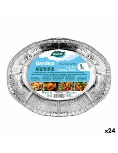 Set de Fuentes de Cocina Desechable Con Tapa Aluminio 19 x 6,8 x 25,5 cm (24 Unidades) | Tienda24 Tienda24.eu