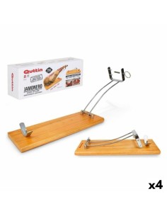 Jamonero de Madera Natural Metal Bambú 47 x 16,5 x 36 cm | Tienda24 Tienda24.eu