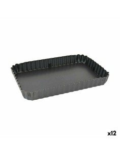 Molde Desmontável Metal Cinzento escuro Aço com carbono (28 x 6,5 x 28,5 cm) (6 Unidades) | Tienda24 Tienda24.eu