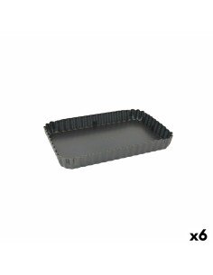 Moule à flan 23 x 8,2 x 23 cm Acier Gris foncé (12 Unités) | Tienda24 Tienda24.eu