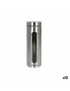 Vaso Quttin Trasparente Argentato Vetro Acciaio 2,2 L 10 x 10 x 30,5 cm (12 Unità) da Quttin, Conservazione di alimenti - Ref...