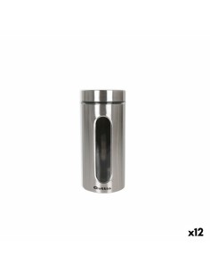 Vaso Quttin Trasparente Argentato Vetro Acciaio 1,5 L 10 x 10 x 22,8 cm (12 Unità) da Quttin, Conservazione di alimenti - Ref...