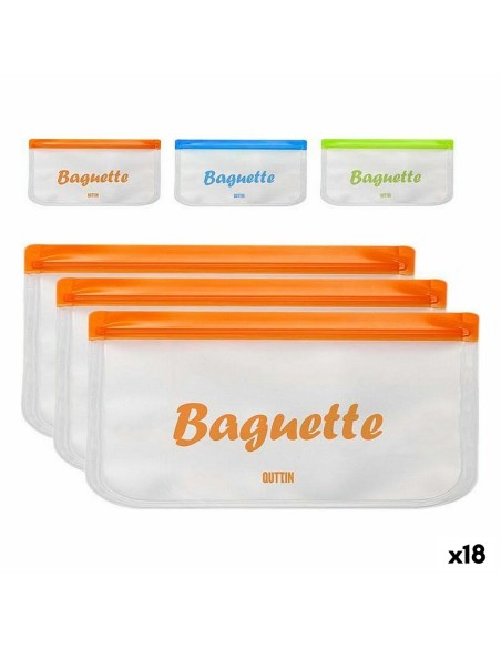 Bolsa Reutilizable para Alimentos Quttin 3 Piezas 30 x 15 cm (18 Unidades) | Tienda24 Tienda24.eu