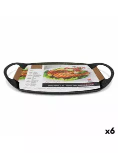 Frigideira Assadora com Riscas 28 x 28 cm Alumínio (6 Unidades) | Tienda24 Tienda24.eu