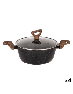 Casseruola con coperchio Quttin Ecological Nero Alluminio Forgiato 25 x 40 cm (4 Unità) da Quttin, Tegami - Ref: S2230585, Pr...