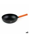 Frigideira Wok Quttin Gastro Preto Laranja 47 x 29 x 8 cm (6 Unidades) | Tienda24 Tienda24.eu