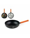 Frigideira Wok Quttin Gastro Preto Laranja 47 x 29 x 8 cm (6 Unidades) | Tienda24 Tienda24.eu