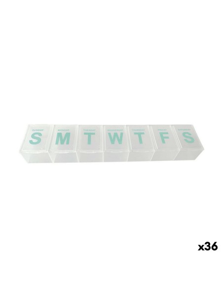 Portapillole Settimanale 22,8 x 4,8 x 2,5 cm (36 Unità) da BigBuy Home, Ausili per la memoria - Ref: S2230647, Precio: €20.70...