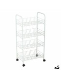 Carrito Verdulero Confortime Blanco Metal 4 Estantes 36 x 26,5 x 86 cm (5 Unidades) | Tienda24 Tienda24.eu