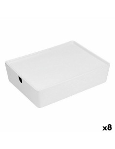 Caja Multiusos Hojas Natural Ratán 24 x 18 x 6 cm DMF (2 Unidades) | Tienda24 Tienda24.eu