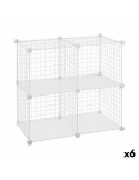 Estantería Confortime Blanco Rejilla 4 compartimentos 35 x 35 cm (6 Unidades) | Tienda24 Tienda24.eu