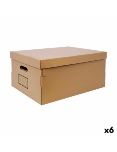 Caixa de Armazenagem com Tampa Antracite Plástico 22 L 32 x 20,5 x 50 cm (6 Unidades) | Tienda24 Tienda24.eu