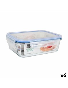 Fiambrera Hermética Quttin Rectangular 1,5 L 23 x 17,5 x 7,6 cm (6 Unidades) de Quttin, Almacenamiento de alimentos - Ref: S2...