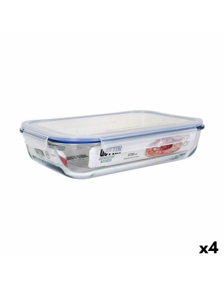 Porta pranzo Ermetico Quttin Rettangolare 3,7 L 36 x 24,8 x 8,1 cm (4 Unità) da Quttin, Conservazione di alimenti - Ref: S223...