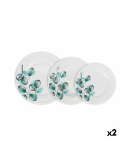 Tableware 18 Pieces Blue Green 1 cm Stoneware | Tienda24 Tienda24.eu