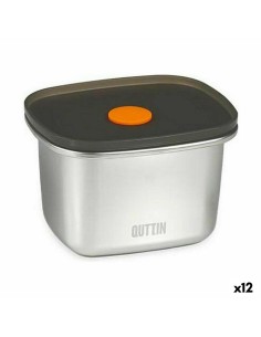 Porta pranzo Ermetico Quttin Acciaio inossidabile Rettangolare 450 ml 11,6 x 9,4 x 7 cm (12 Unità) da Quttin, Conservazione d...