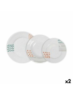 Conjunto de Louça Home Style Sakura 18 Peças Porcelana Quadrado (2 Unidades) | Tienda24 Tienda24.eu