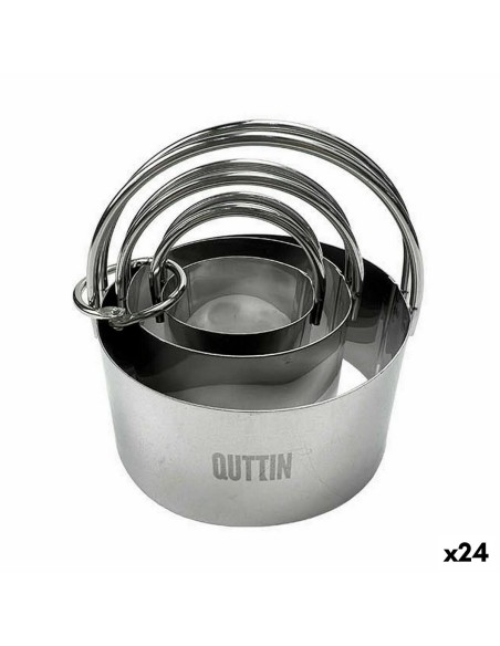 Backformen-Set Quttin Edelstahl Silberfarben rund 3 Stücke (24 Stück) | Tienda24 Tienda24.eu