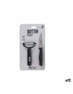 Set de Cuchillos Cecotec Santoku Negro Acero Inoxidable Fibra de carbono (4 pcs) | Tienda24 Tienda24.eu