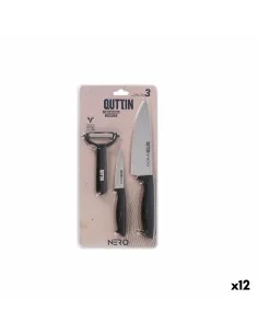 Conjunto de Cozinha Quttin Nero Preto 3 Peças (12 Unidades) de Quttin, Jogos de facas de cozinha - Ref: S2232091, Precio: 41,...