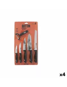 Set da Cucina Quttin Nero Nero 6 Pezzi (4 Unità) da Quttin, Set di coltelli da cucina - Ref: S2232095, Precio: 29,80 €, Descu...