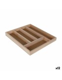 Organizador de Talheres Quttin Madeira 33 x 28 x 3,5 cm (12 Unidades) | Tienda24 Tienda24.eu