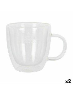 Juego de Tazas con Platos Home ESPRIT Azul Beige Metal Dolomita 180 ml (2 Unidades) | Tienda24 Tienda24.eu