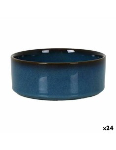 Ensemble à apértif DKD Home Decor Bleu Naturel Bambou Grès méditerranéen 21,5 x 21,5 x 1 cm (5 pcs) | Tienda24 Tienda24.eu