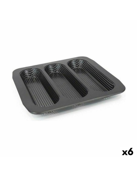 Molde para Baguettes Quttin Perforado 28 x 28 x 2,7 cm (6 Unidades) | Tienda24 Tienda24.eu