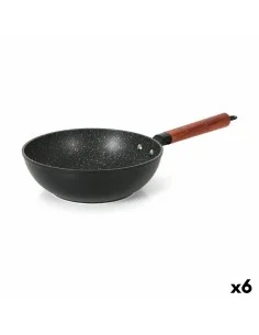 Frigideira Wok BRA A412028 Vermelho/Preto Ø 28 cm Aço inoxidável (1 Unidade) (Ø 28 cm) | Tienda24 Tienda24.eu