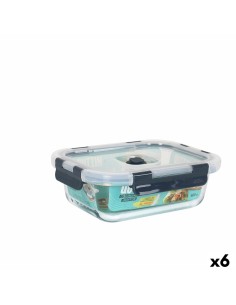 Fiambrera Transparente Silicona Vidrio de Borosilicato 950 ml 18 x 8,8 x 13,5 cm (12 Unidades) | Tienda24 Tienda24.eu