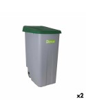 Dustbin with Wheels Denox 110 L Green 58 x 41 x 89 cm (2 Units) | Tienda24 Tienda24.eu