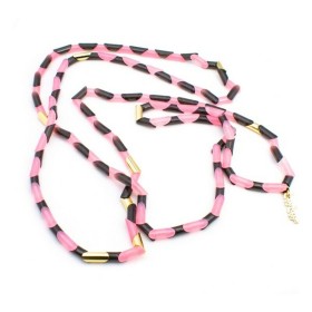 Collier Femme Shabama Namibia Laiton En or Cuir 38 cm Lot 3 Pièces | Tienda24 - Global Online Shop Tienda24.eu