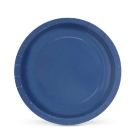 Plate set Algon Circular Cardboard Disposable Blue 10Units 20 x