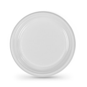 Set of reusable plates Algon Circular White 20,5 x 2 cm Plastic