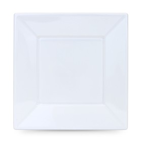 Set of reusable plates Algon Squared White Plastic 23 cm 12