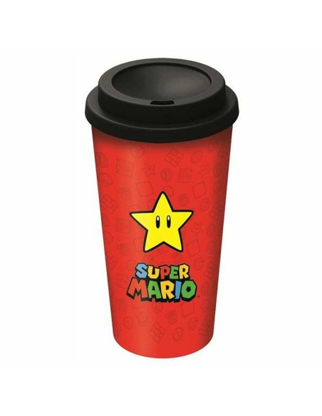 Glass with Lid Super Mario 01379 (520 ml) | Tienda24 Tienda24.eu