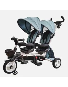 Carro de Paseo para Bebé New Giro Twin Gemelar Turquesa 125 x 51 x 110 cm de BigBuy Fun, Sillas gemelares - Ref: S2423119, Pr...