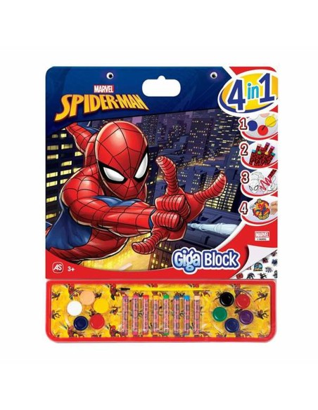 Picture Block for Colouring In Spider-Man Giga Block 4-in-1 35 x 41 cm | Tienda24 Tienda24.eu