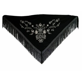 Shawl PGNDOR Black 140 cm by BigBuy Fashion, Scarves, stoles and shawls - Ref: S0364770, Price: 10,81 €, Discount: %