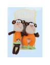 Rattle Cuddly Toy 2 Units Monkey 18 cm | Tienda24 Tienda24.eu