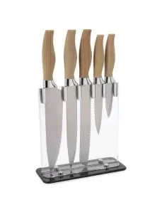 Juego de Cuchillos de Cocina y Soporte Quid Baobab (5 pcs) Marrón Metal de Quid, Juegos de cuchillos de cocina - Ref: S270016...