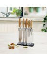 Juego de Cuchillos de Cocina y Soporte Quid Baobab (5 pcs) Marrón Metal | Tienda24 Tienda24.eu