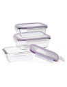 Lunchbox-Set Quid Frost (3 pcs) Durchsichtig Glas 3 Stücke | Tienda24 Tienda24.eu